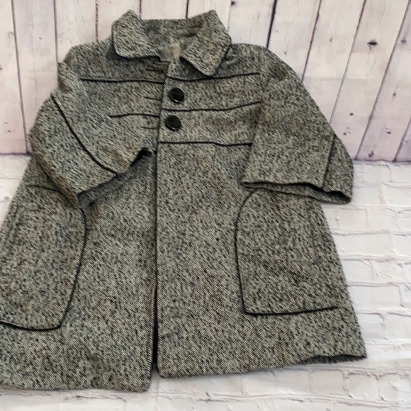 Women Mac  & Jac black and gray tweed three button jacket size large preowned - Picture 3 of 14